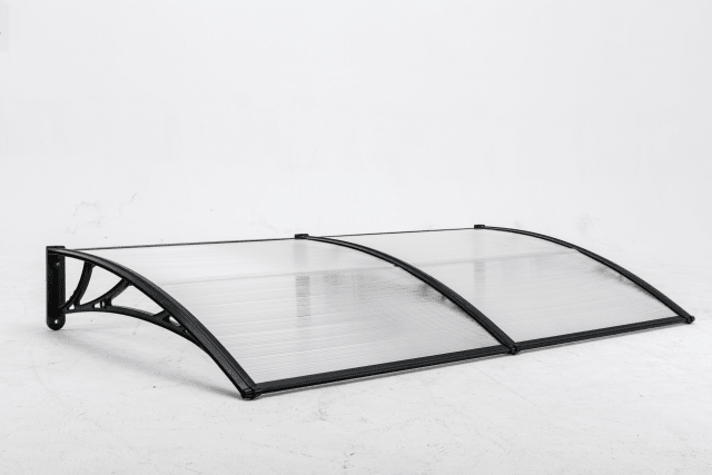 Copertină ECO 200x150 cm din policarbonat – Negru/Transparent - MAPROFI