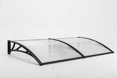 Copertină ECO 200x150 cm din policarbonat – Negru/Transparent - MAPROFI