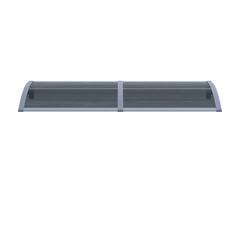 Copertină ECO 240x100 cm din policarbonat – Gri/Antracit - MAPROFI