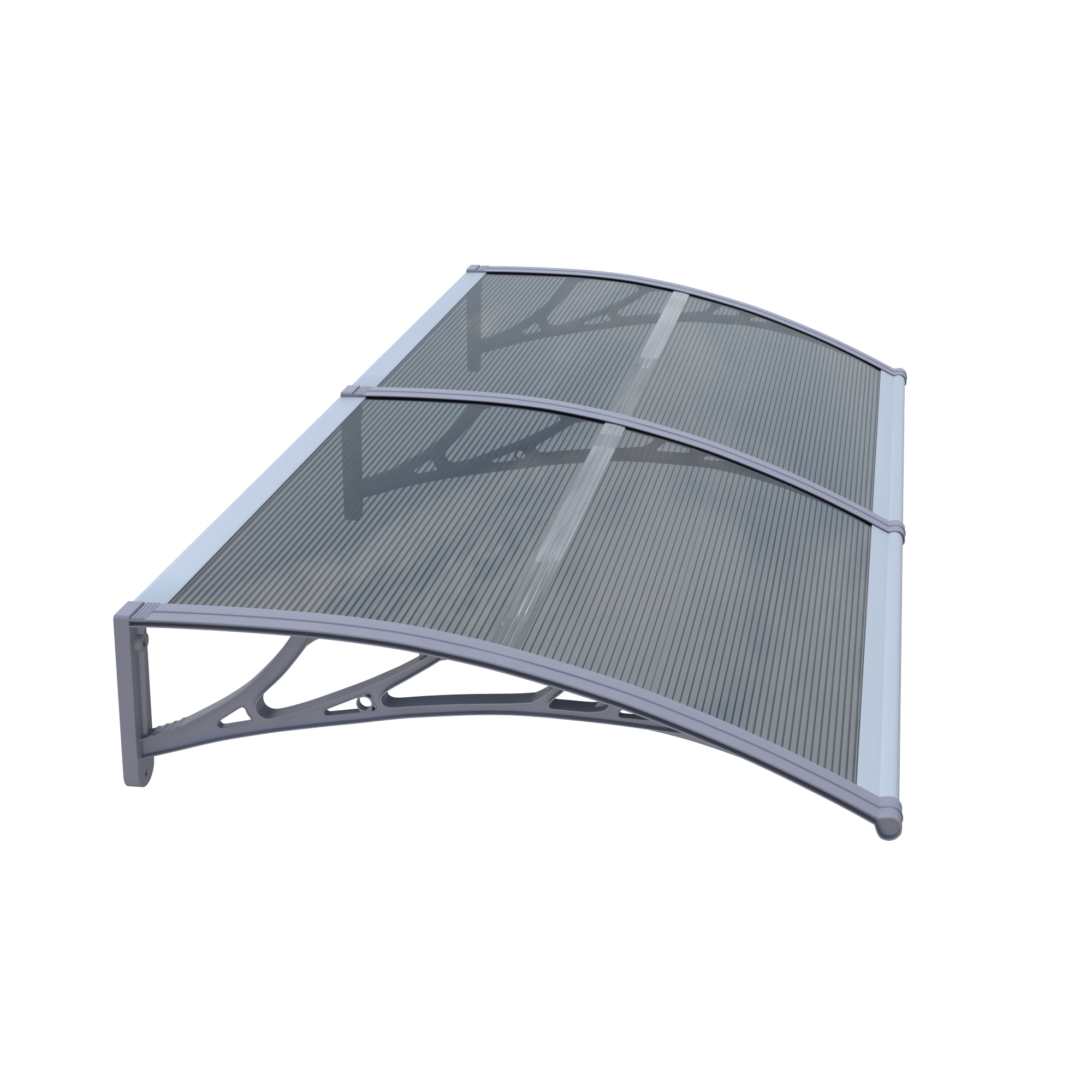 Copertină ECO 240x100 cm din policarbonat – Gri/Antracit - MAPROFI