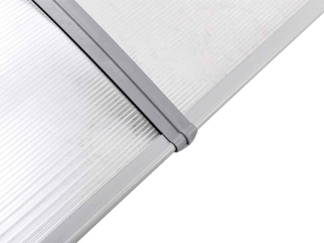 Copertină ECO 240x100 cm din policarbonat – Gri/Transparent - MAPROFI