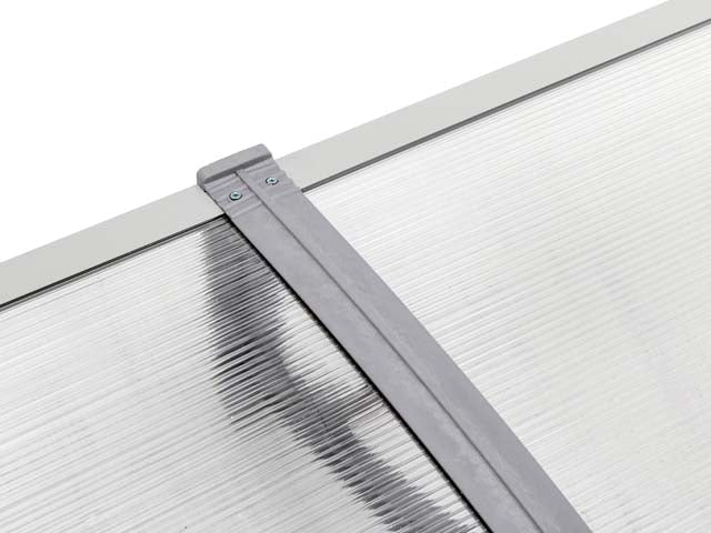 Copertină ECO 240x100 cm din policarbonat – Gri/Transparent - MAPROFI