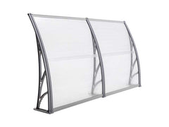 Copertină ECO 240x120 cm din policarbonat – Gri/Transparent - MAPROFI