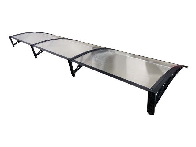 Copertină ECO 240x150 cm din policarbonat – Negru/Transparent - MAPROFI