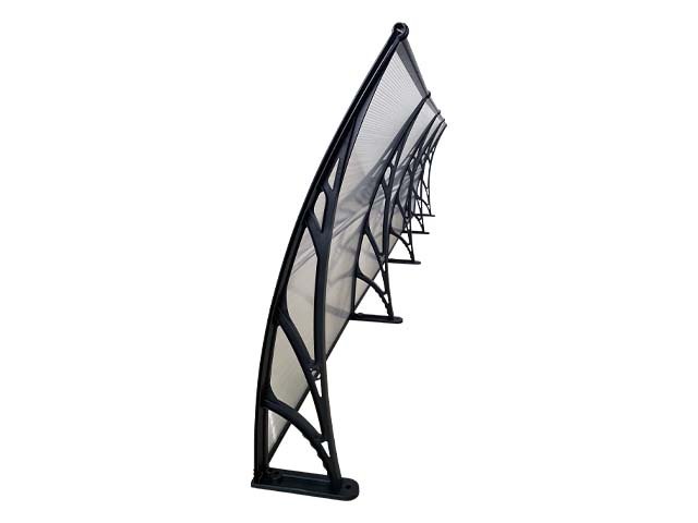 Copertină ECO 240x150 cm din policarbonat – Negru/Transparent - MAPROFI