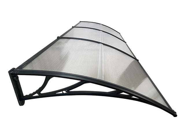 Copertină ECO 240x150 cm din policarbonat – Negru/Transparent - MAPROFI