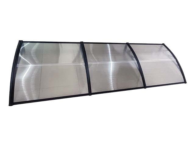 Copertină ECO 240x150 cm din policarbonat – Negru/Transparent - MAPROFI