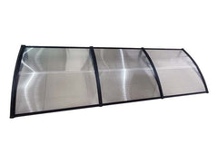 Copertină ECO 240x150 cm din policarbonat – Negru/Transparent - MAPROFI