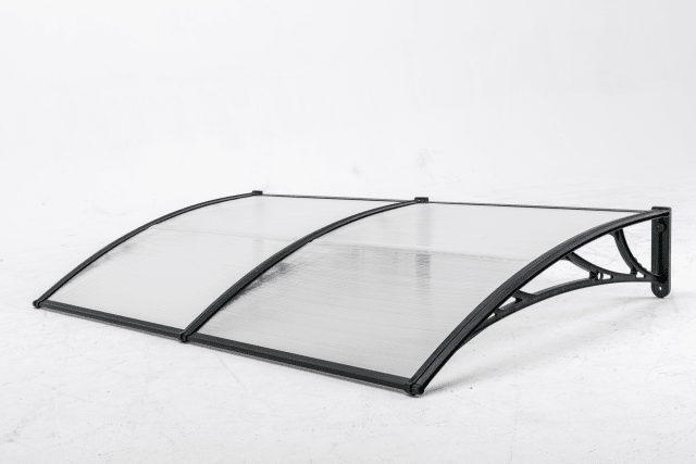 Copertină ECO 240x60 cm din policarbonat – Negru/Transparent - MAPROFI