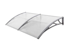 Copertină ECO 240x80 cm din policarbonat – Gri/Transparent - MAPROFI