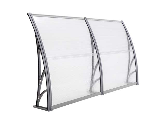 Copertină ECO 240x80 cm din policarbonat – Gri/Transparent - MAPROFI