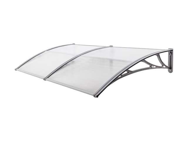 Copertină ECO 240x80 cm din policarbonat – Gri/Transparent - MAPROFI