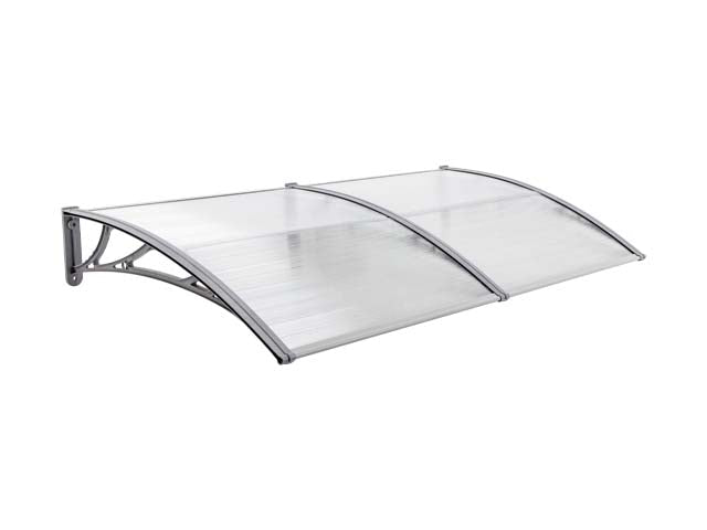 Copertină ECO 240x80 cm din policarbonat – Gri/Transparent - MAPROFI