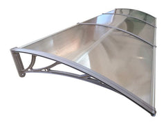 Copertină ECO 300x120 cm din policarbonat – Gri/Transparent - MAPROFI