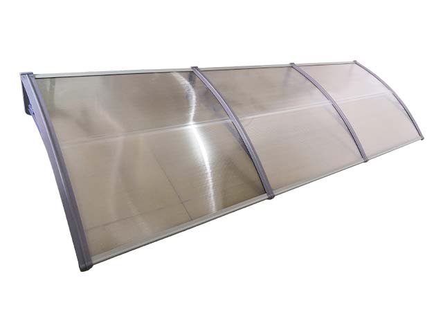 Copertină ECO 300x60 cm din policarbonat – Gri/Transparent - MAPROFI