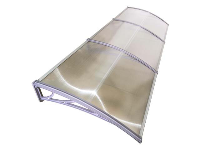 Copertină ECO 300x60 cm din policarbonat – Gri/Transparent - MAPROFI