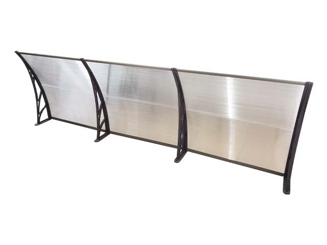Copertină ECO 300x60 cm din policarbonat – Gri/Transparent - MAPROFI