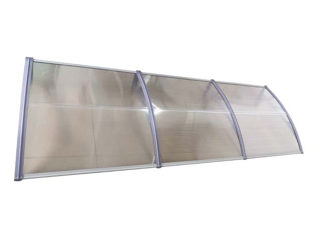 Copertină ECO 300x60 cm din policarbonat – Gri/Transparent - MAPROFI