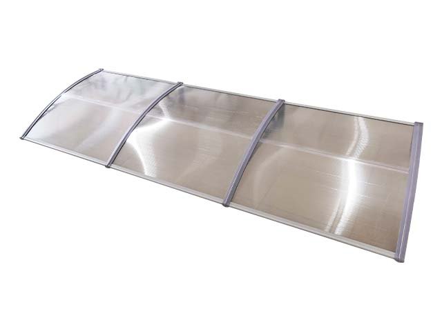 Copertină ECO 300x60 cm din policarbonat – Gri/Transparent - MAPROFI