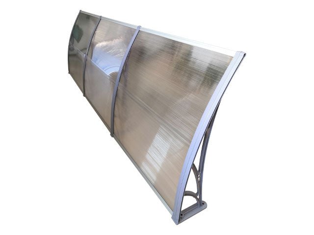 Copertină ECO 360x100 cm din policarbonat – Gri/Transparent - MAPROFI
