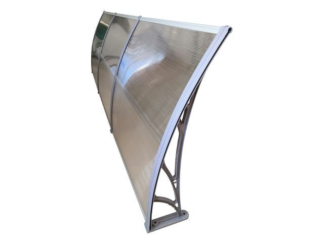 Copertină ECO 360x120 cm din policarbonat – Gri/Transparent - MAPROFI