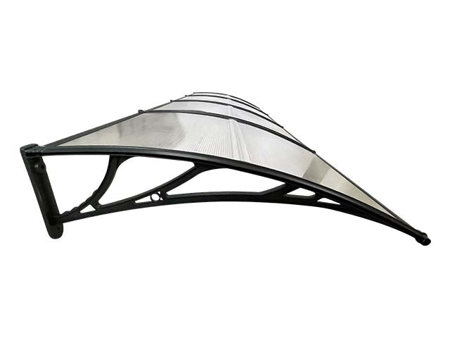 Copertină ECO 400x100 cm din policarbonat – Negru/Transparent - MAPROFI