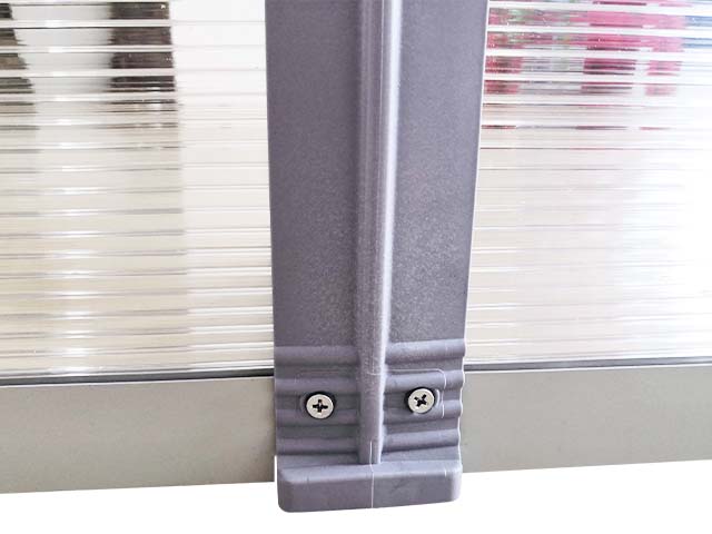 Copertină ECO 400x150 cm din policarbonat – Gri/Transparent - MAPROFI