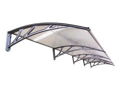 Copertină ECO 400x150 cm din policarbonat – Gri/Transparent - MAPROFI