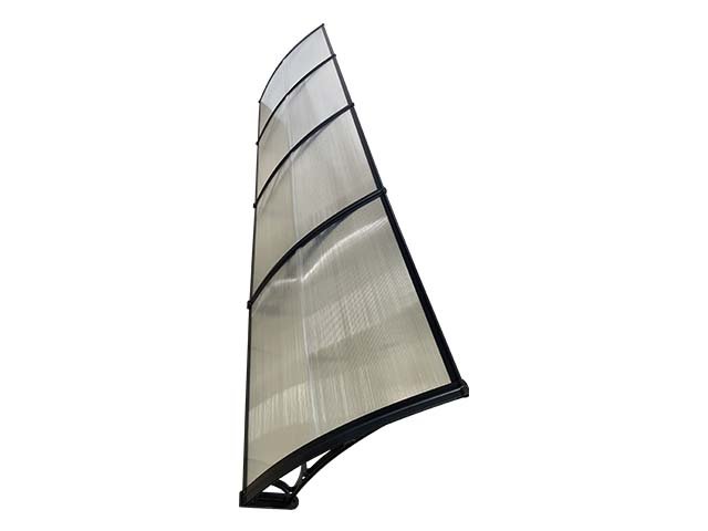 Copertină ECO 400x150 cm din policarbonat – Negru/Transparent - MAPROFI