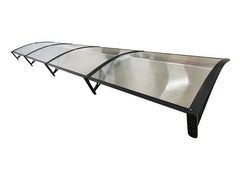 Copertină ECO 400x150 cm din policarbonat – Negru/Transparent - MAPROFI