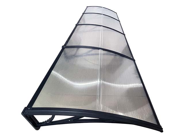 Copertină ECO 400x150 cm din policarbonat – Negru/Transparent - MAPROFI
