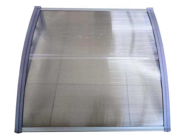 Copertină ECO 80x80 cm din policarbonat – Gri/Transparent - MAPROFI