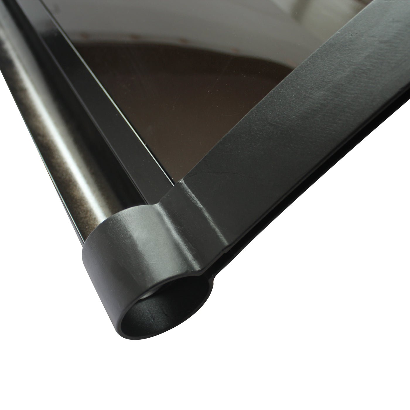 Copertină ERIC PRO cu jgheab 120x100 cm din plexiglas – Negru/Bronz - MAPROFI