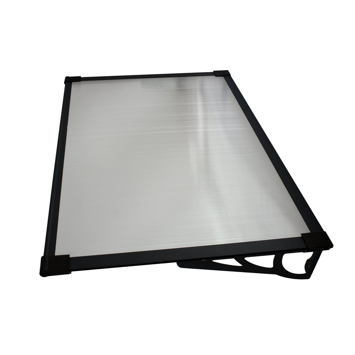 Copertină MAX PRO 150x100 cm din oțel, aluminiu și policarbonat – Negru/Transparent - MAPROFI