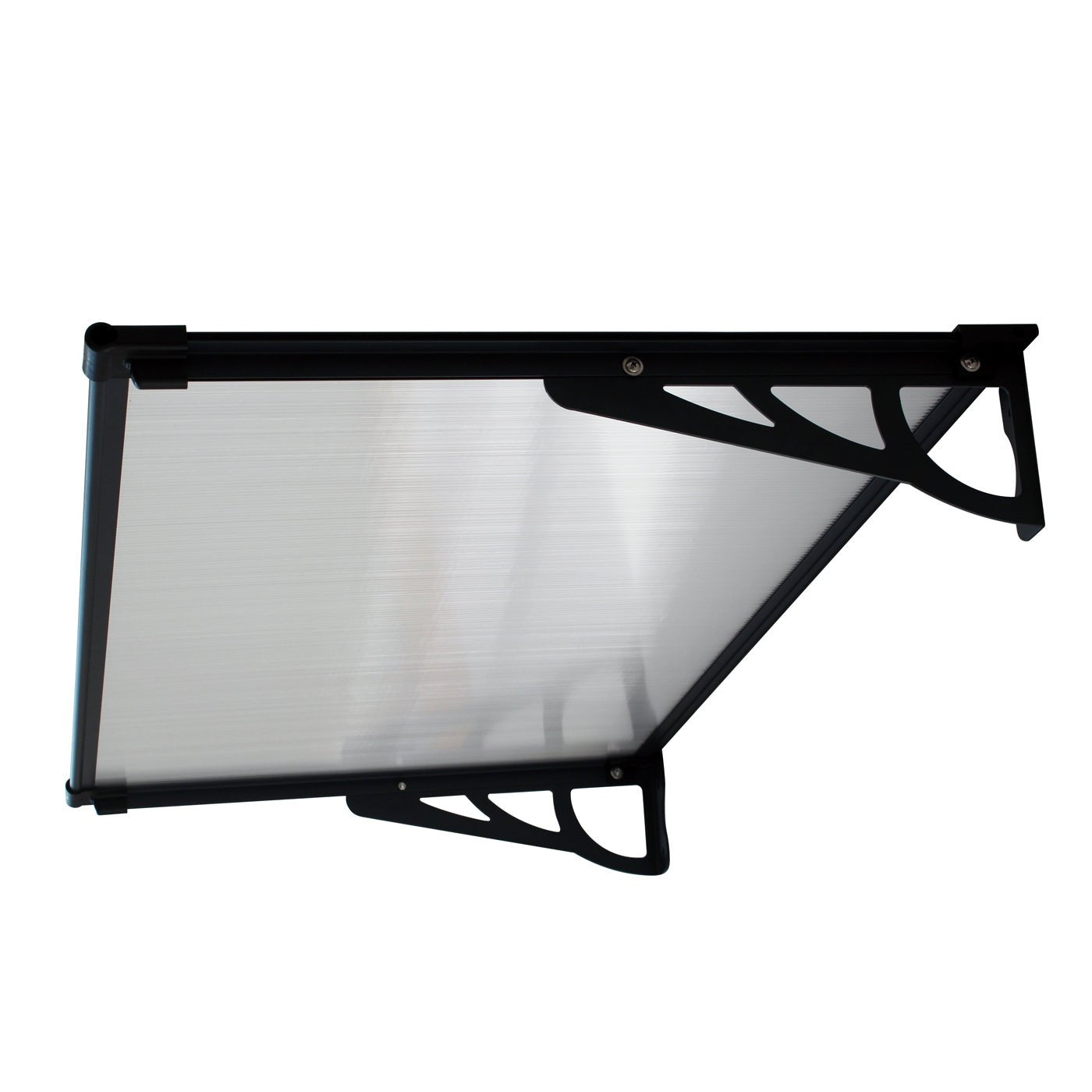 Copertină MAX PRO 150x100 cm din oțel, aluminiu și policarbonat – Negru/Transparent - MAPROFI