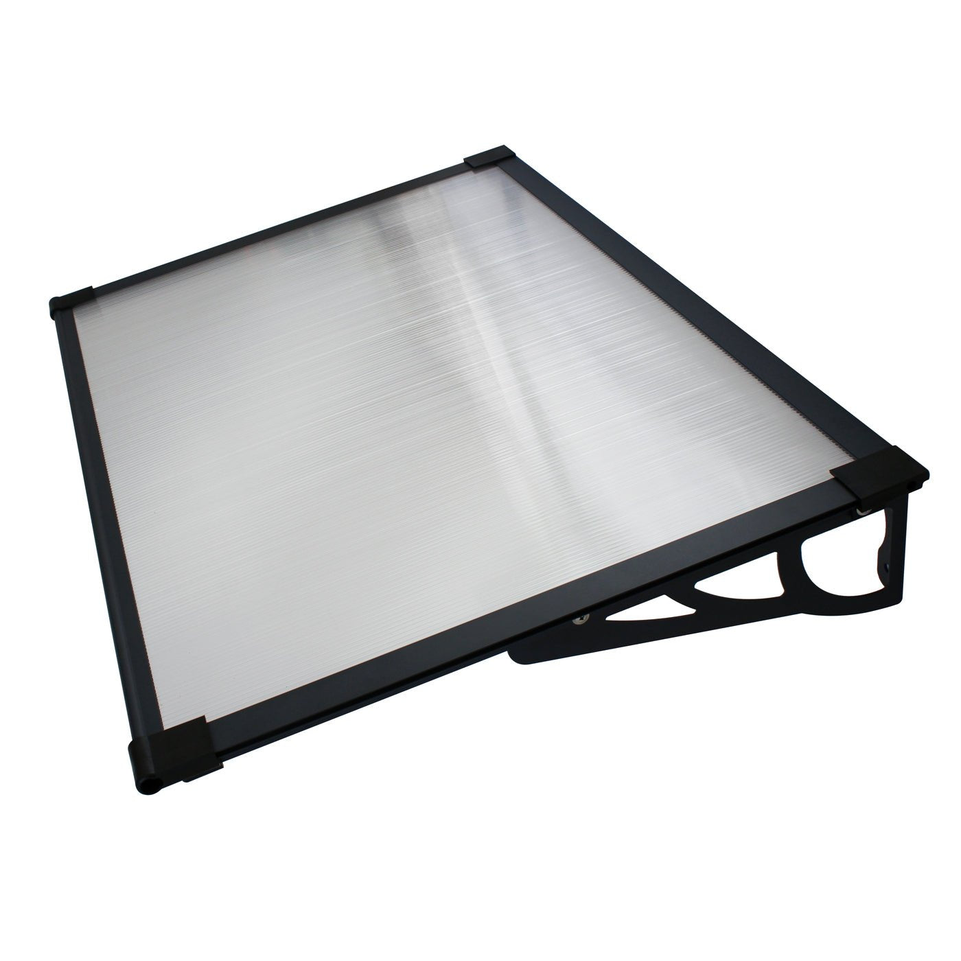 Copertină MAX PRO 150x100 cm din oțel, aluminiu și policarbonat – Negru/Transparent - MAPROFI