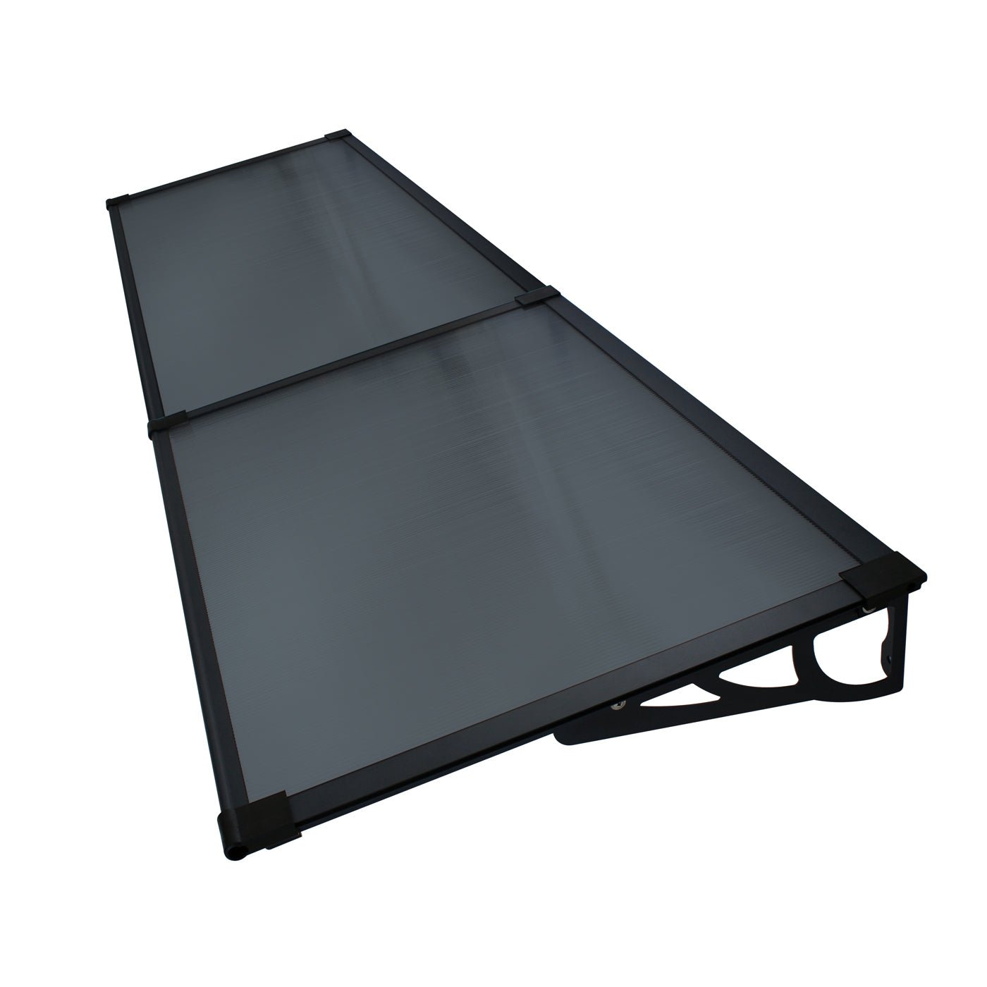 Copertină MAX PRO 200x80 cm din oțel, aluminiu și policarbonat – Negru/Antracit - MAPROFI