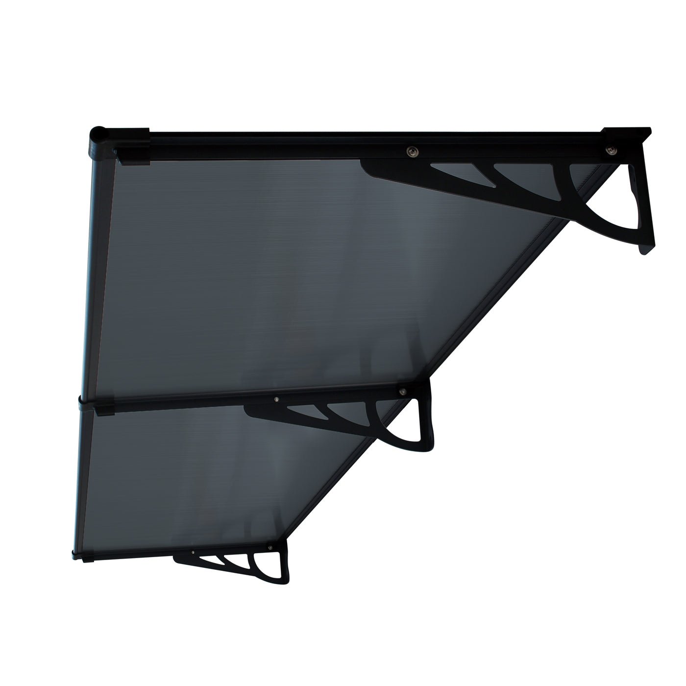 Copertină MAX PRO 200x80 cm din oțel, aluminiu și policarbonat – Negru/Antracit - MAPROFI