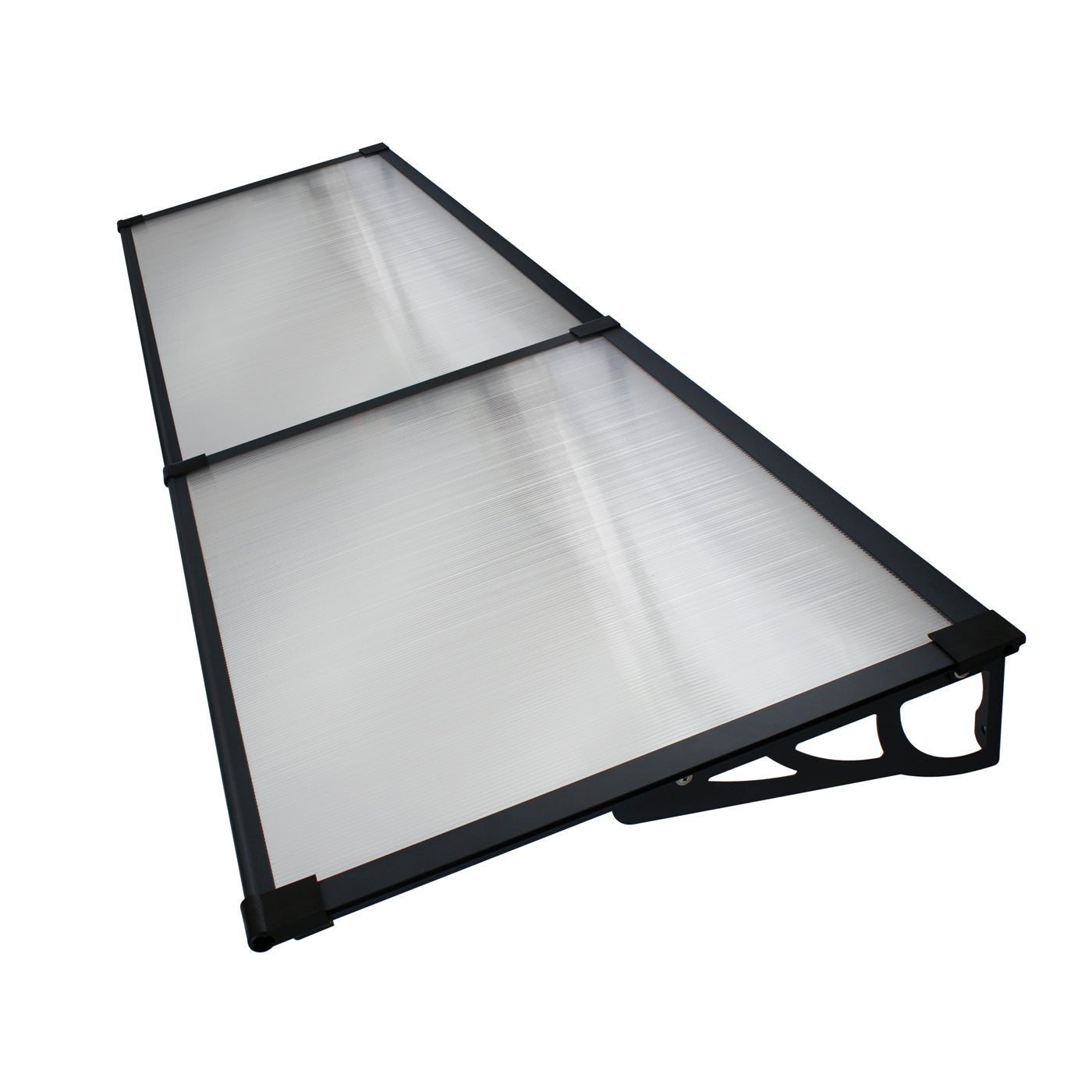 Copertină MAX PRO 240x100 cm din oțel, aluminiu și policarbonat – Negru/Transparent - MAPROFI
