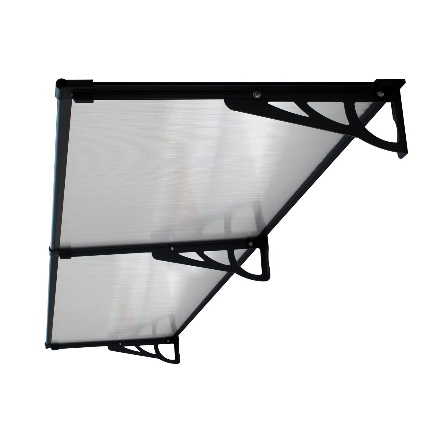 Copertină MAX PRO 240x100 cm din oțel, aluminiu și policarbonat – Negru/Transparent - MAPROFI