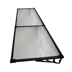 Copertină MAX PRO 240x100 cm din oțel, aluminiu și policarbonat – Negru/Transparent - MAPROFI