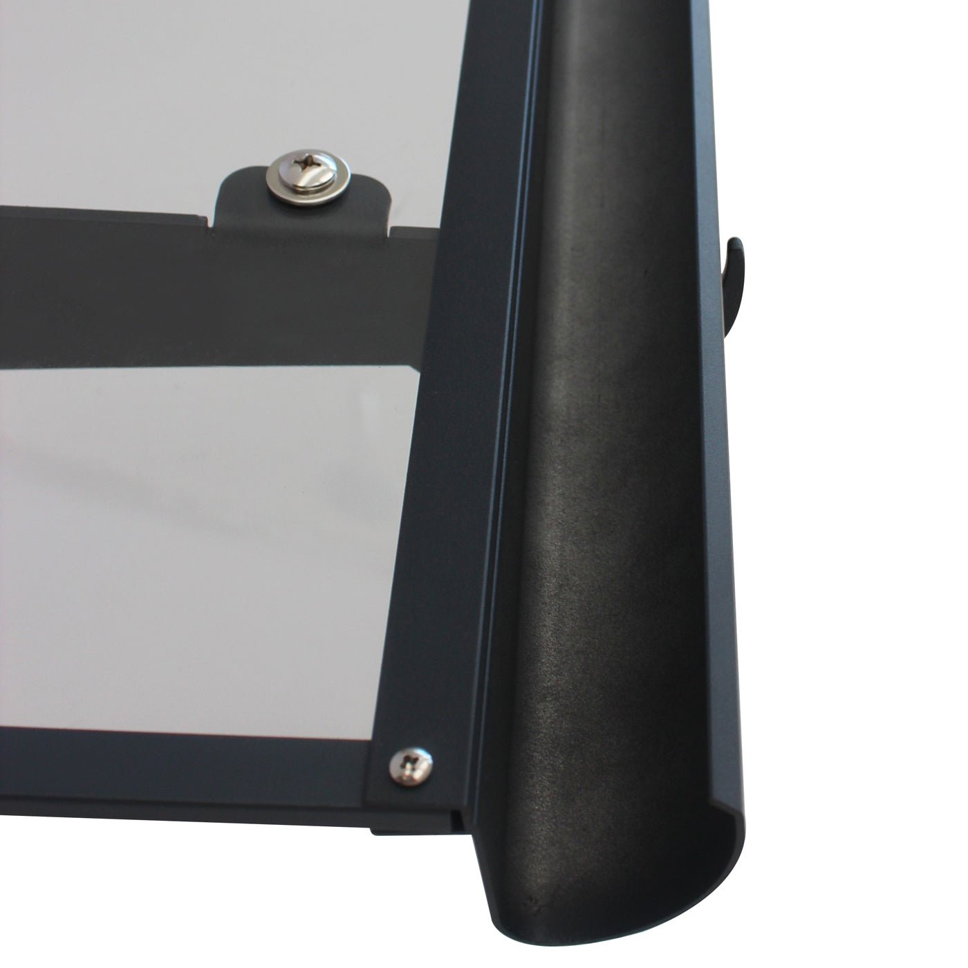 Copertină NEO PRO cu jgheab 120x100 cm din plexiglas – Negru/Transparent - MAPROFI