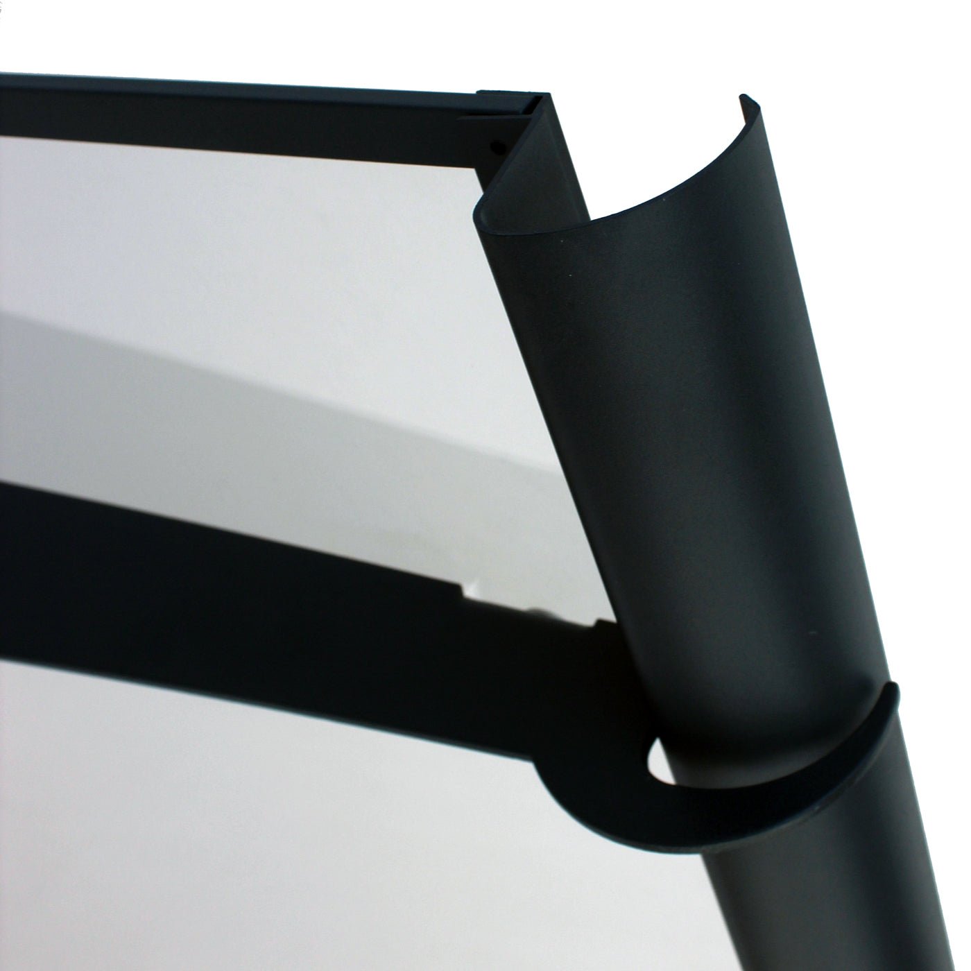 Copertină NEO PRO cu jgheab 120x100 cm din plexiglas – Negru/Transparent - MAPROFI