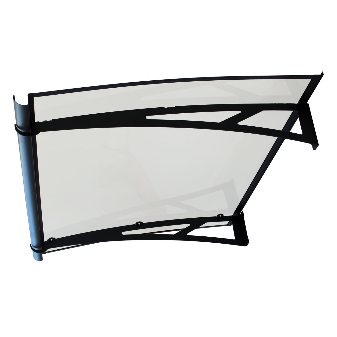Copertină NEO PRO cu jgheab 120x100 cm din plexiglas – Negru/Transparent - MAPROFI