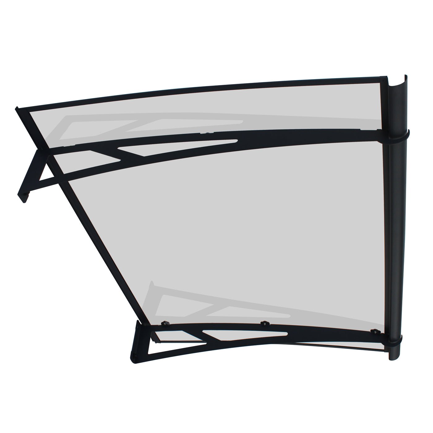 Copertină NEO PRO cu jgheab 120x100 cm din plexiglas – Negru/Transparent - MAPROFI