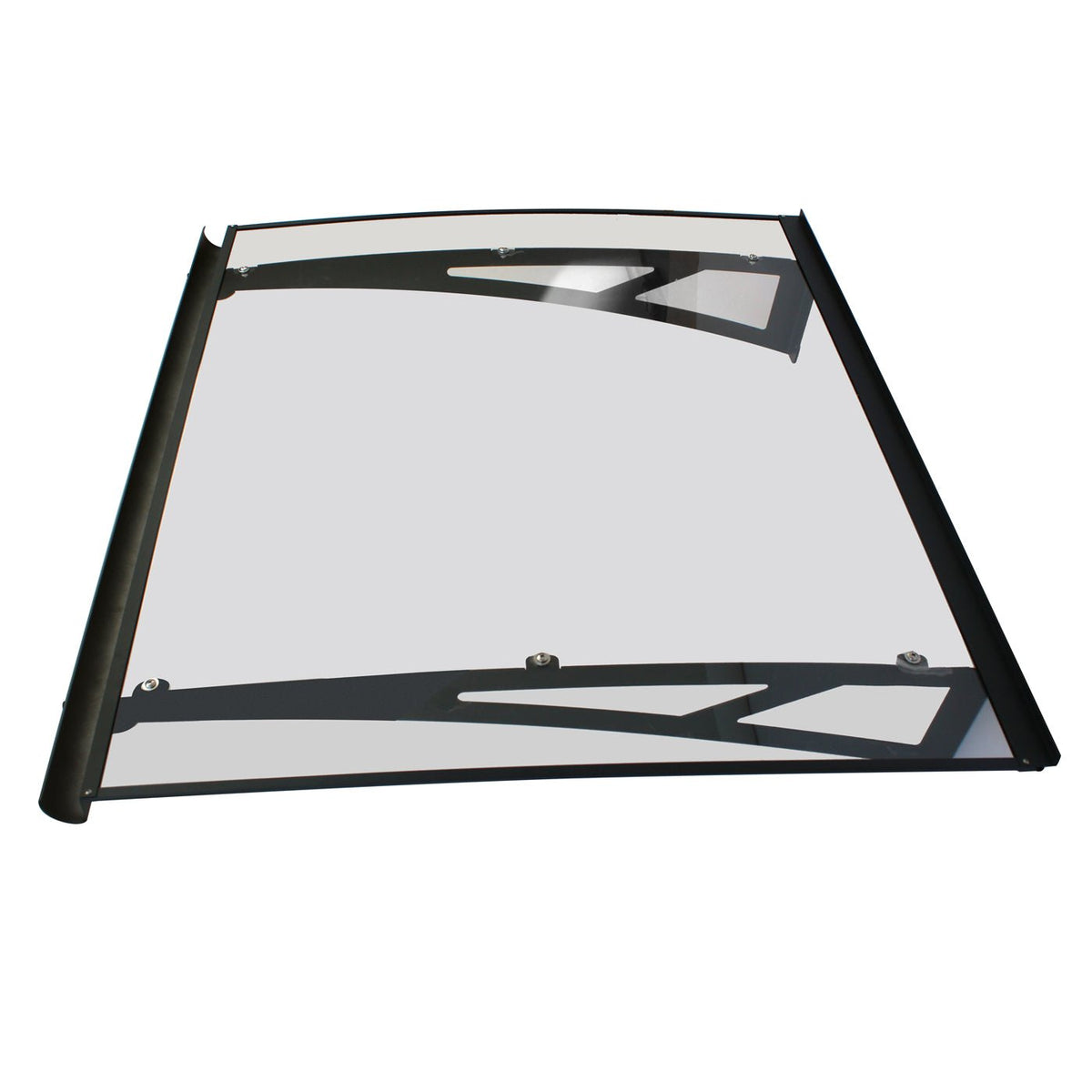 Copertină NEO PRO cu jgheab 120x100 cm din plexiglas – Negru/Transparent - MAPROFI