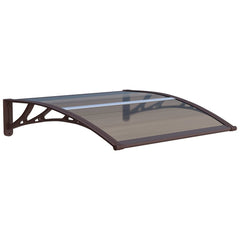 Copertină pentru Ușă ECO 120x100 cm, Policarbonat 5 mm Conector H, Suporturi ABS, Accesorii Montaj Incluse, Maro/Bronz - MAPROFI