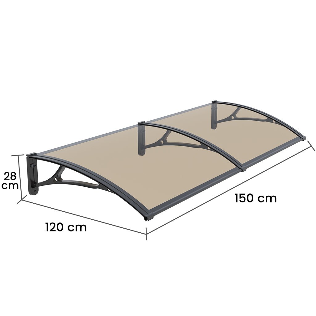 Copertina PLEXIGAS PRO 150x120 cm, Policarbonat Acrylic 2.5 mm, Suporturi din Aluminiu, Negru/Bronz - MAPROFI