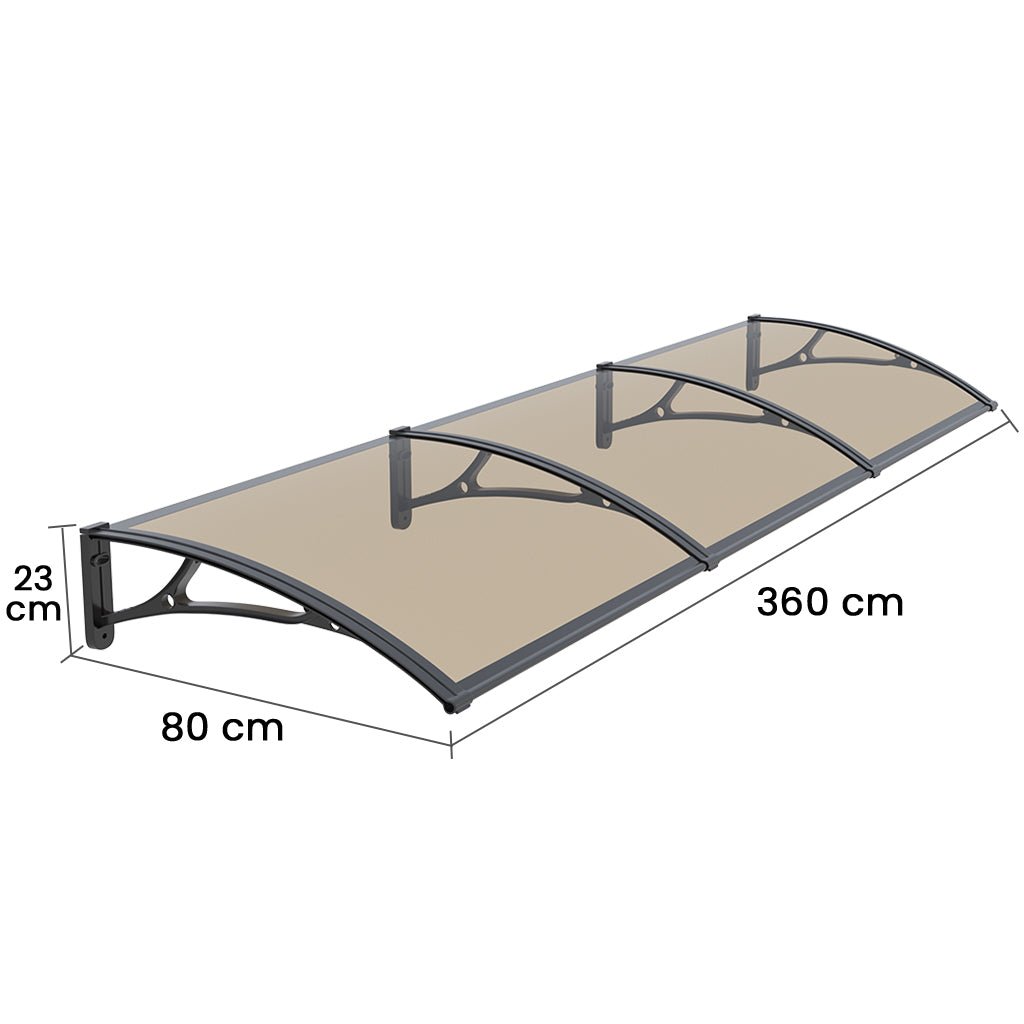 Copertina PLEXIGLAS PRO 360x80 cm, Policarbonat Acrylic 2.5 mm, Suporturi din Aluminiu, Negru/Bronz - MAPROFI