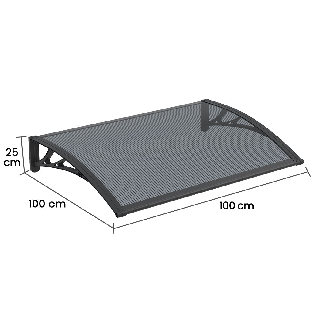 Copertina PREMIUM 100x100 cm, Policarbonat 6 mm, Suporturi din ABS, Negru/Antracit - MAPROFI